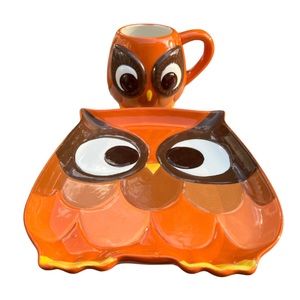 Owl Plate Dish and Mug Cup Set by Mesa Home Products